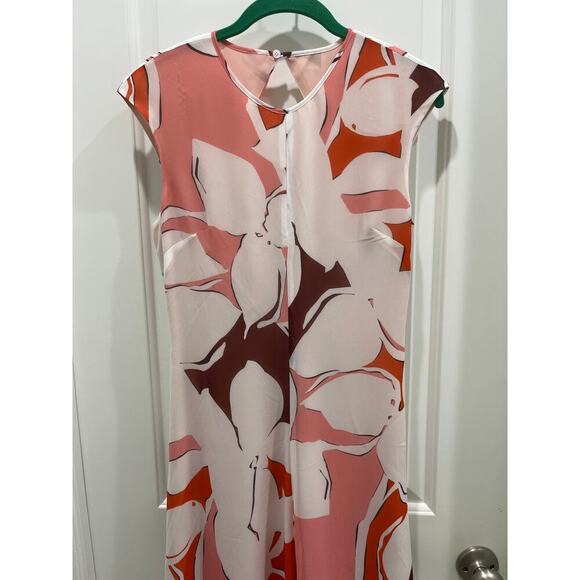 NWT Reiss Becci Printed Sleeveless Open Back Midi Dress in Red Sz 4 - Picture 3 of 10